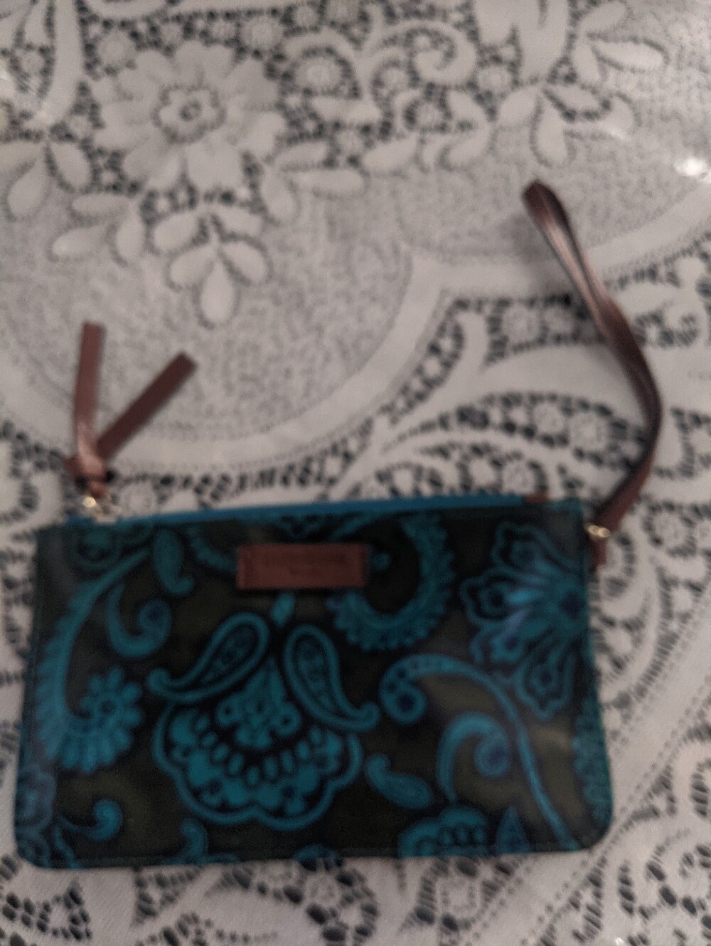 Women's Retro Rare Vintage Liz Claiborne Wristlet Pouch Clutch Wallet Fashion